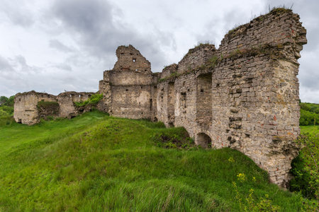 Ruins of stone walls and other defensive structures Sydoriv Castle of 17th century in Sydoriv...