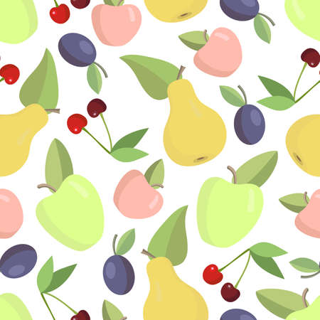 Fruit seamless background in bright colors