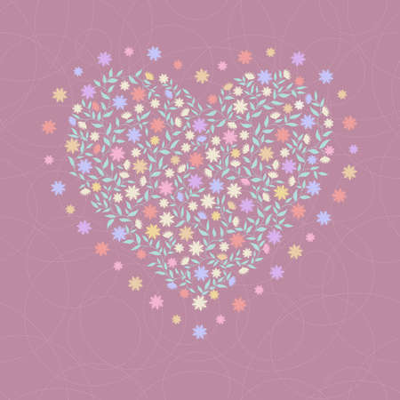 Decorative color background with heartのイラスト素材