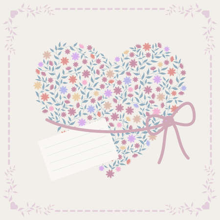 Color background with heart and frameのイラスト素材