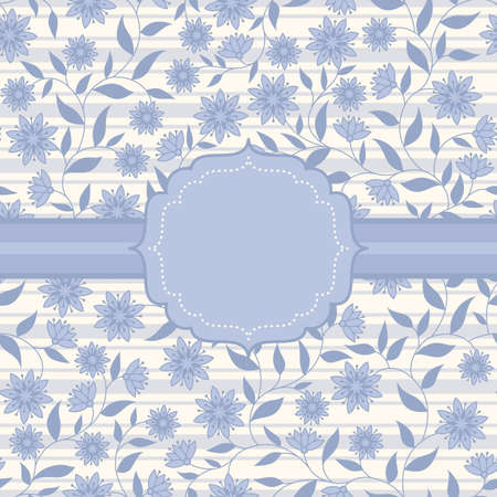 Background with flowers and stripesのイラスト素材