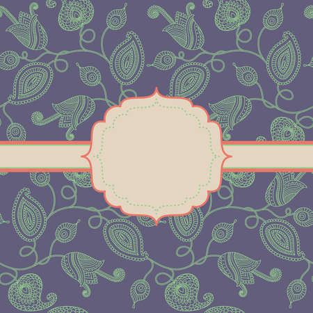 Decorative floral background with frameのイラスト素材