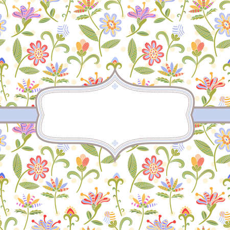 Decorative background with bright flowersのイラスト素材