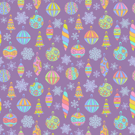 Christmas seamless pattern with ballsのイラスト素材