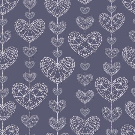 Elegant seamless background with hearts in two colorsのイラスト素材