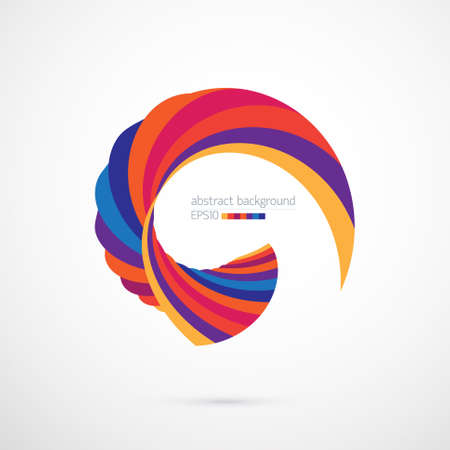 Abstract background with bright multicolored curved shape on whiteのイラスト素材