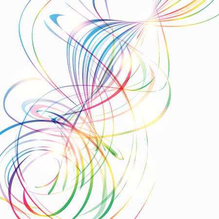 Abstract background with rainbow curved lines on white のイラスト素材