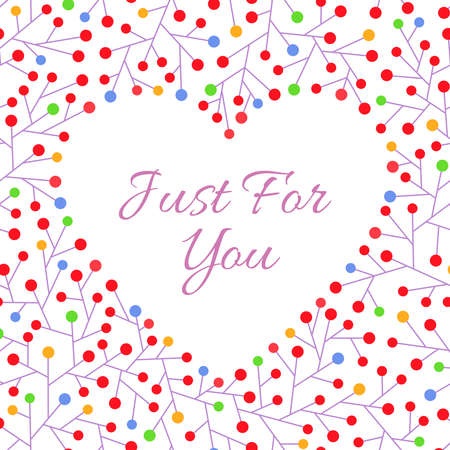 Background with heart from bright multicolored pattern on whiteのイラスト素材