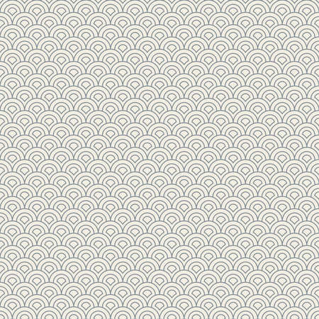 Seamless pattern with a lot of abstract blue semicircles on white background. Tileable motif.のイラスト素材
