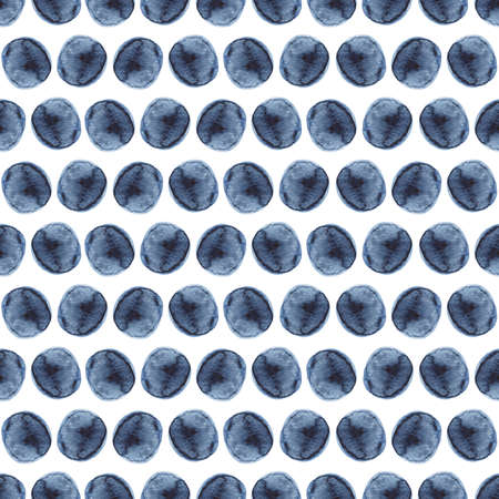 Abstract seamless background with watercolor circles in grey-blue color on white backdropの写真素材