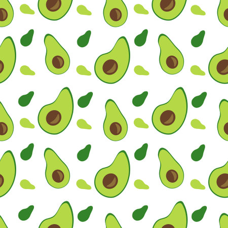 Avocado seamless pattern. avocado background. avocado texture.のイラスト素材