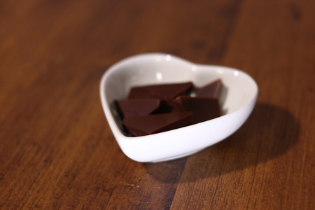 Materials for making sweets. chocolate on the table.の写真素材
