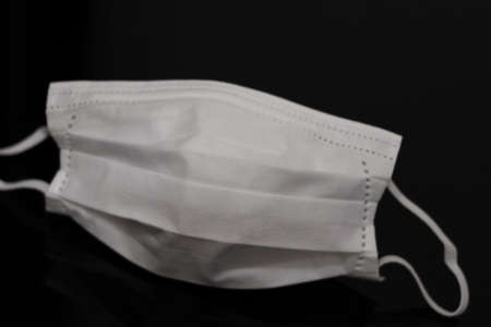 White mask (black background)の写真素材