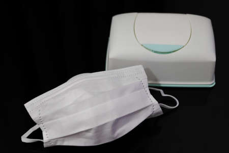 White mask and sterilization sheetの写真素材