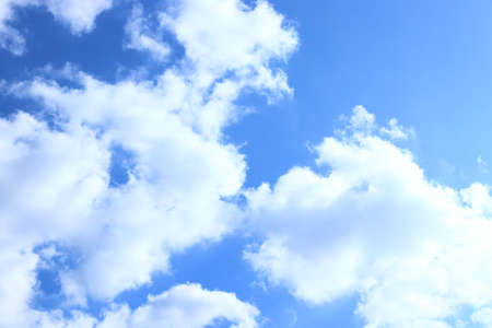 Blue sky and white cloudsの写真素材