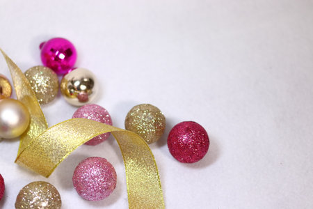 Pink and golden colorful decoration background texture (white background)の写真素材