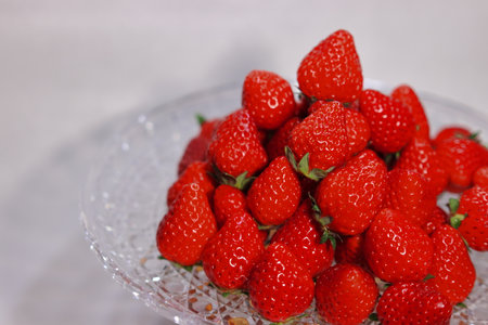 A lot of strawberries in the mountainsの写真素材