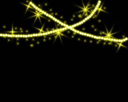 Glittering stars and neon decorations (black background)のイラスト素材