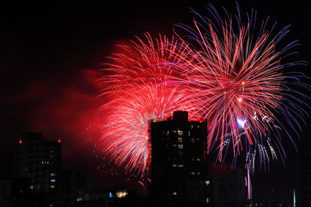 Fireworks at Japanese festivalsの写真素材