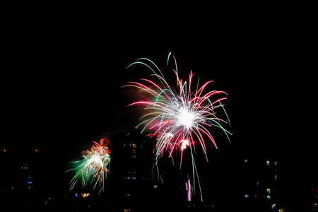 Fireworks at Japanese festivalsの写真素材