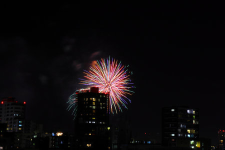 Fireworks at Japanese festivalsの写真素材