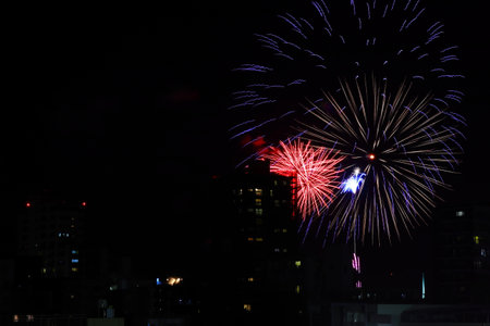 Fireworks at Japanese festivalsの写真素材