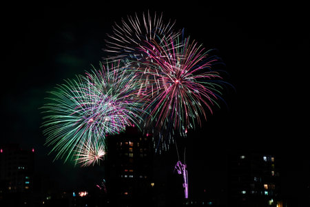 Fireworks at Japanese festivalsの写真素材