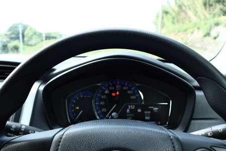 Scenery from inside the carの写真素材