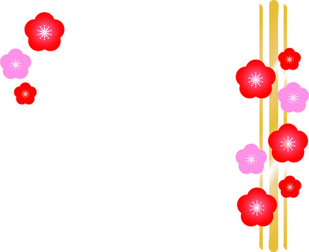 Japanese pattern material of plum blossomsのイラスト素材