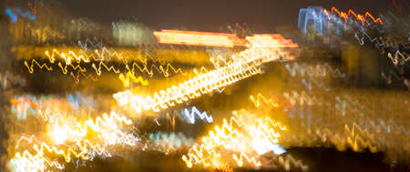 Abstract image of night lights in the city with motion blur.