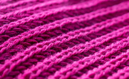 Purple knitting wool texture closeup photo backgroundの写真素材