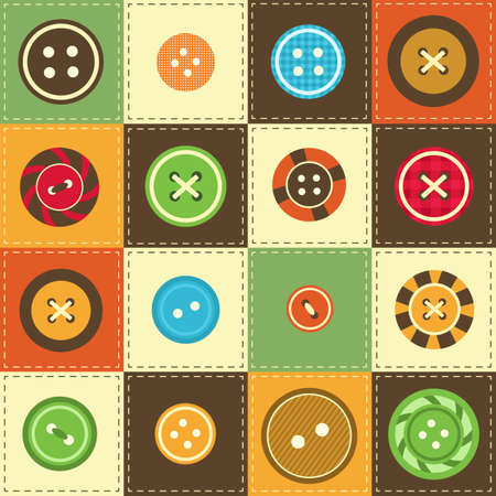 various sewing buttonsのイラスト素材