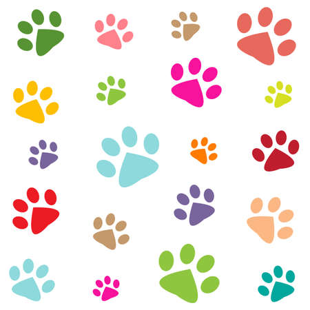 colored pattern with paw printsのイラスト素材