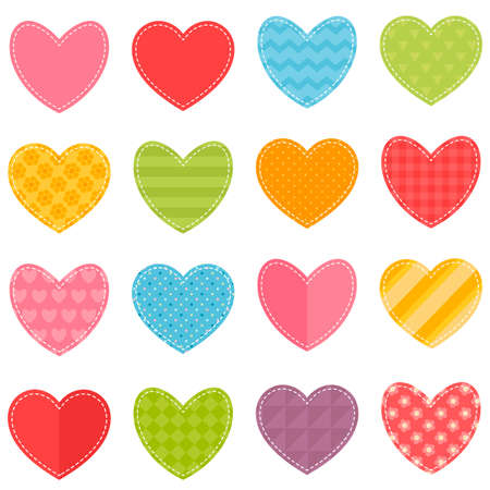 Vector set of heartsのイラスト素材
