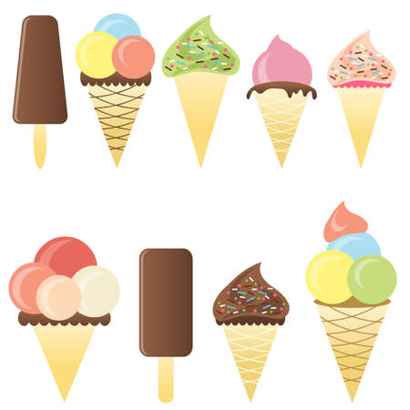 ice cream setのイラスト素材