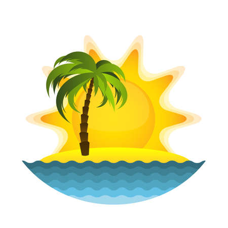 Island with palmのイラスト素材