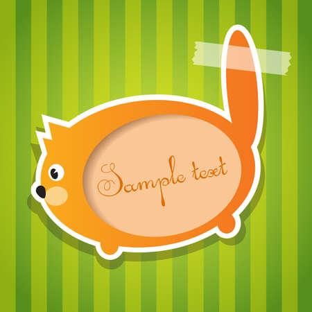 cat sticker with tapeのイラスト素材