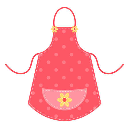 Cute girl red apronのイラスト素材