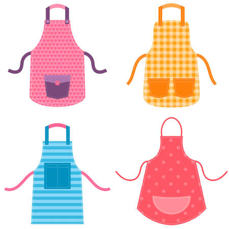 colorful apron setのイラスト素材