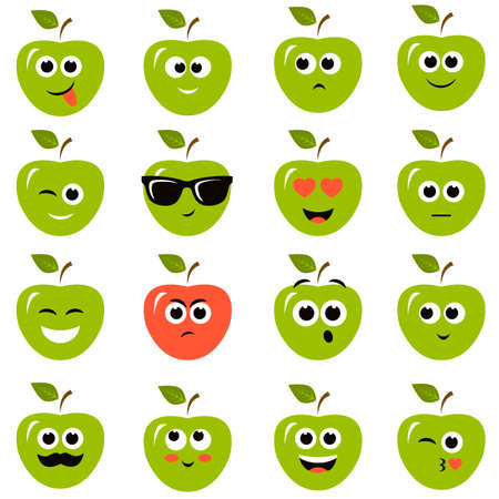 apple smiley facesのイラスト素材