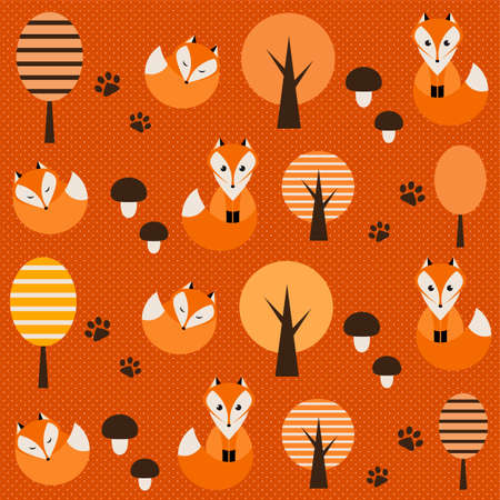 background with foxesのイラスト素材