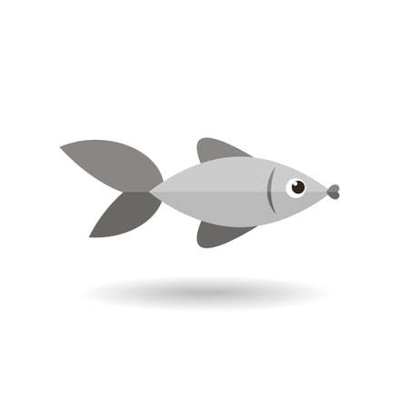 Fish flat iconのイラスト素材