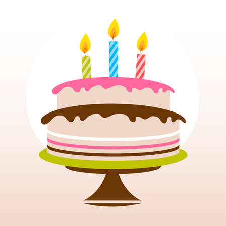 Color birthday cakeのイラスト素材