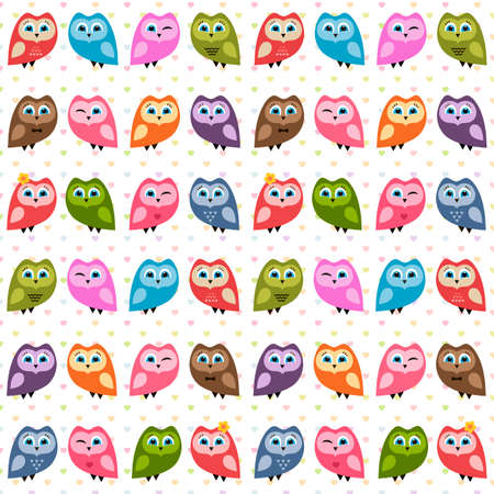 Background with owls and owletsのイラスト素材