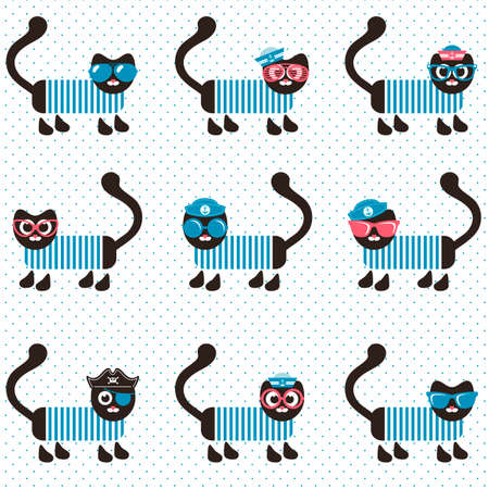 background with sailor catsのイラスト素材