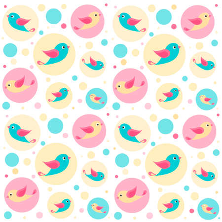 pattern with birdsのイラスト素材