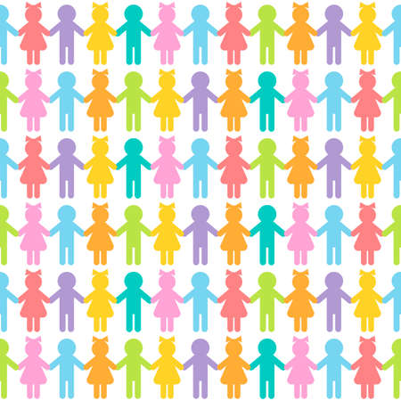 background with girls and boysのイラスト素材