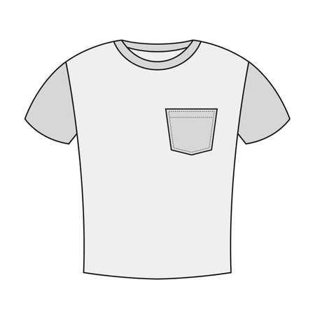 t-shirt with a pocket isolated on whiteのイラスト素材