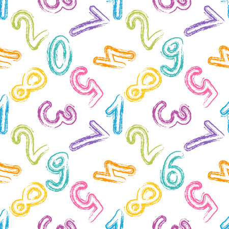 seamless pattern with the numbersのイラスト素材