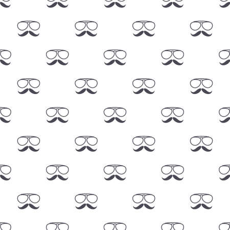 Seamless pattern with hipster mustache and glassesのイラスト素材